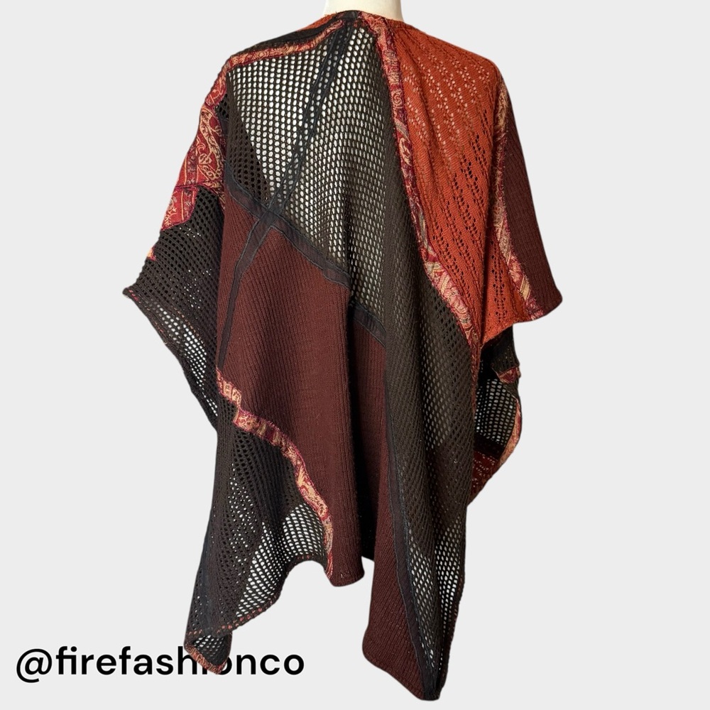 Bohemian Patchwork Open-Front Sweater - image 2